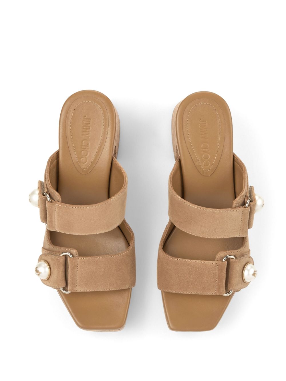 Shop Jimmy Choo Fayence Wedge Sandals In Neutrals