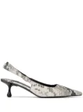 Jimmy Choo 50mm Amel snake-print leather pumps - White