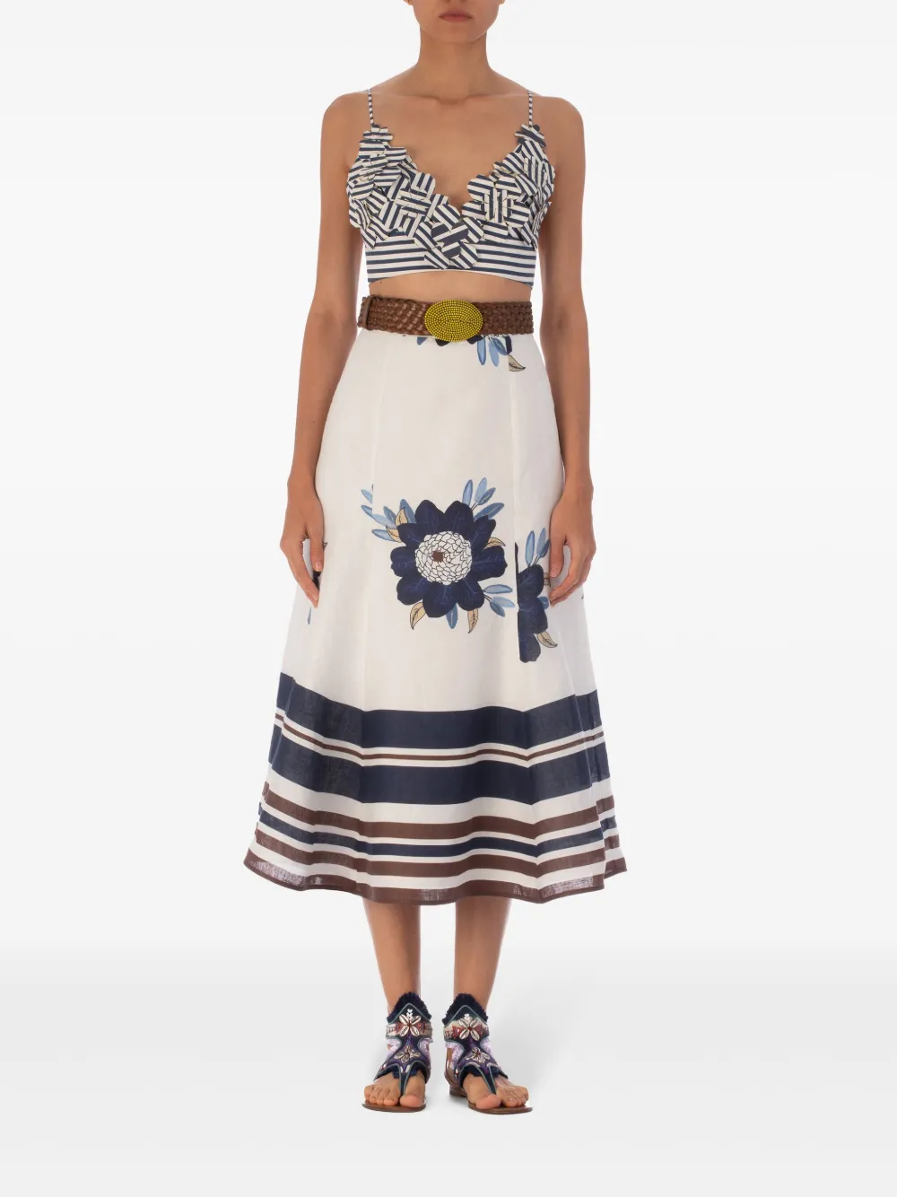 Silvia Tcherassi Ibbie cropped top - Blauw