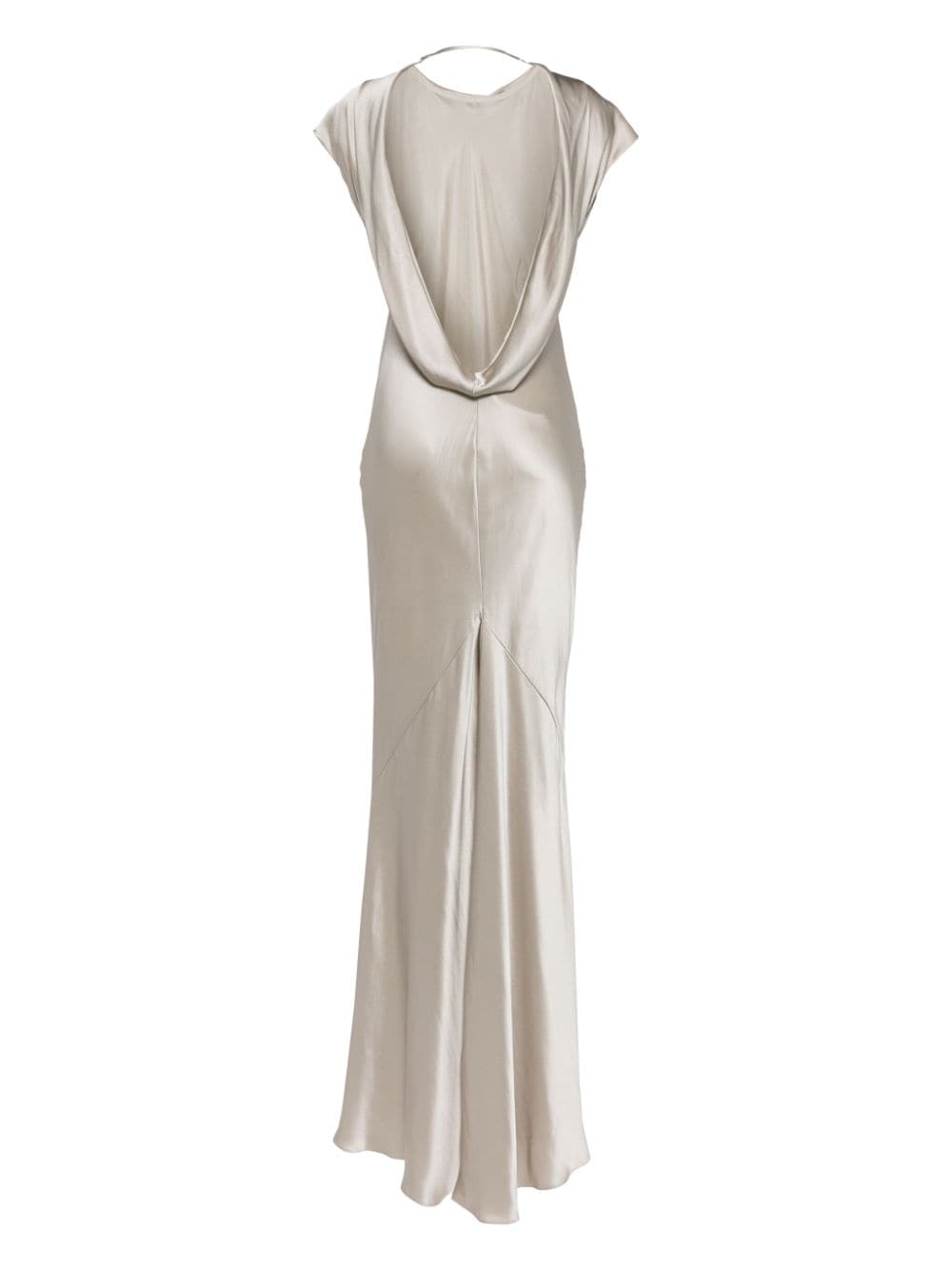 Shop Michelle Mason Backless Silk Gown In Grey