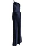 Michelle Mason asymmetrical design silk gown - Blue