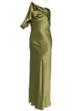 Michelle Mason asymmetric design silk gown - Green