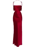 Michelle Mason plunge back silk dress - Red