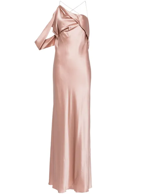 Michelle Mason asymmetric design silk gown