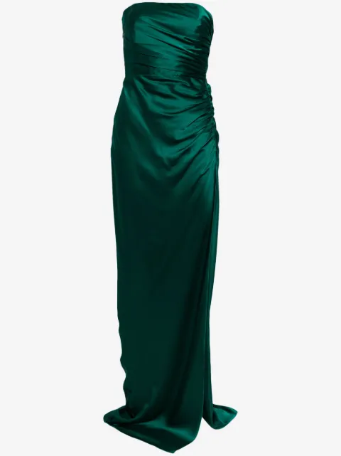 Michelle Mason strapless gathered silk gown