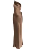 Michelle Mason asymmetrical design silk gown - Brown