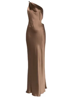 Michelle Mason Strappy Wrap Gown | Gold | FARFETCH