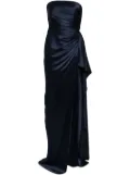 Michelle Mason strapless gathered silk gown - Blue