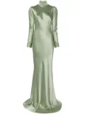 Michelle Mason long sleeve silk gown - Green