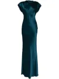 Michelle Mason backless silk gown - Blue