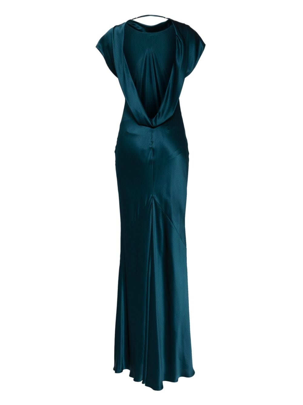 Shop Michelle Mason Backless Silk Gown In Blue