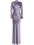 Michelle Mason long sleeve silk gown - Purple