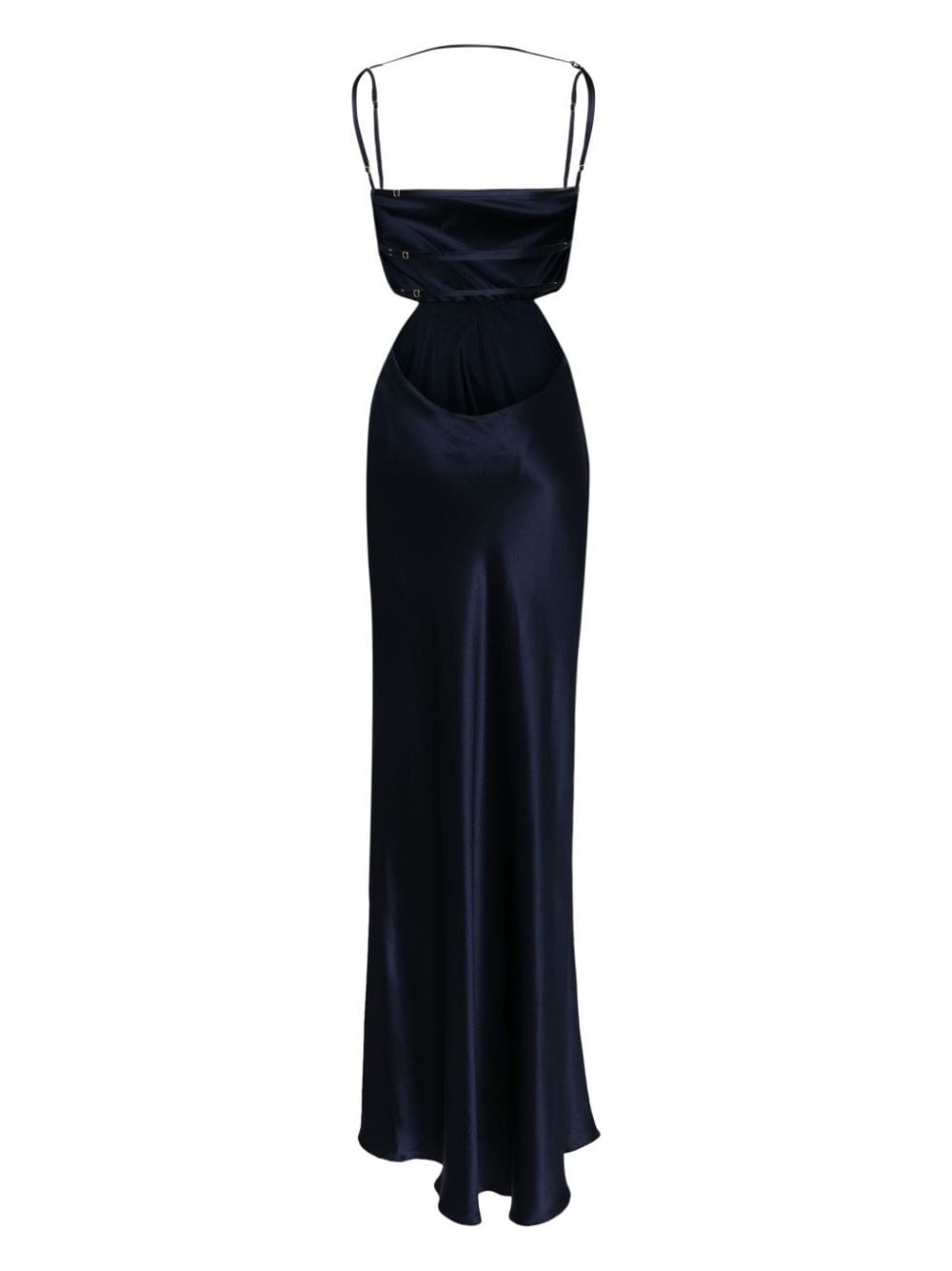 Shop Michelle Mason Plunge Back Silk Dress In Blue
