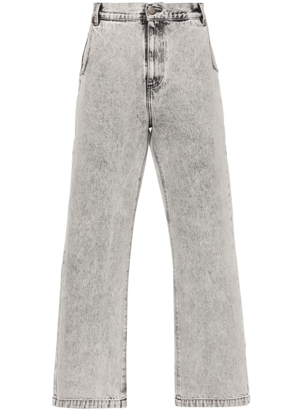 Shop Mfpen Acid-wash Straight Jeans In Grey