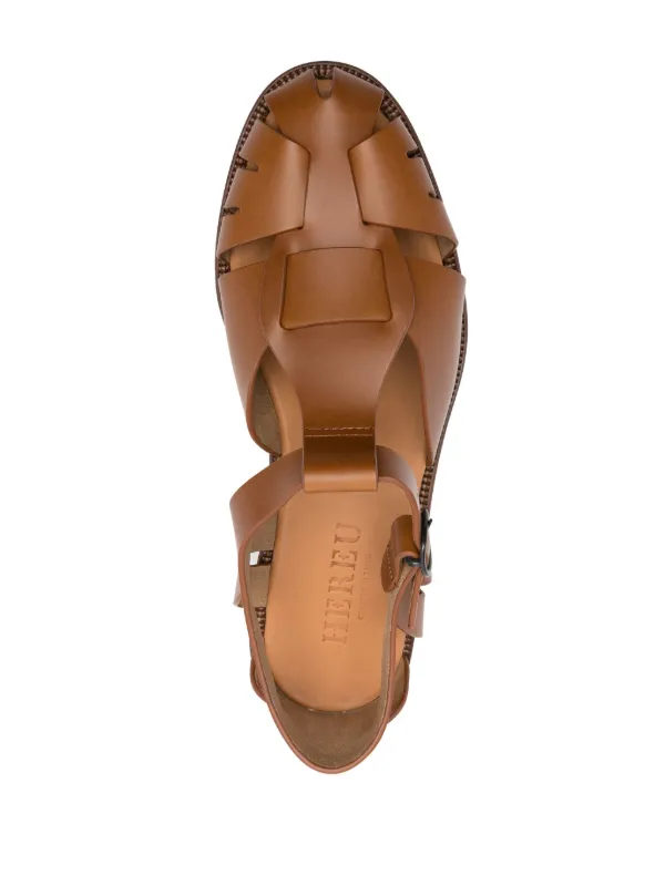 Hereu Pesca Leather Sandals | Brown | FARFETCH
