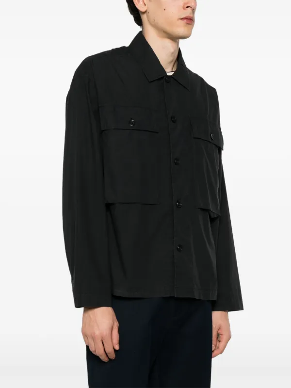 YMC Military Cotton Shirt | Black | FARFETCH CA