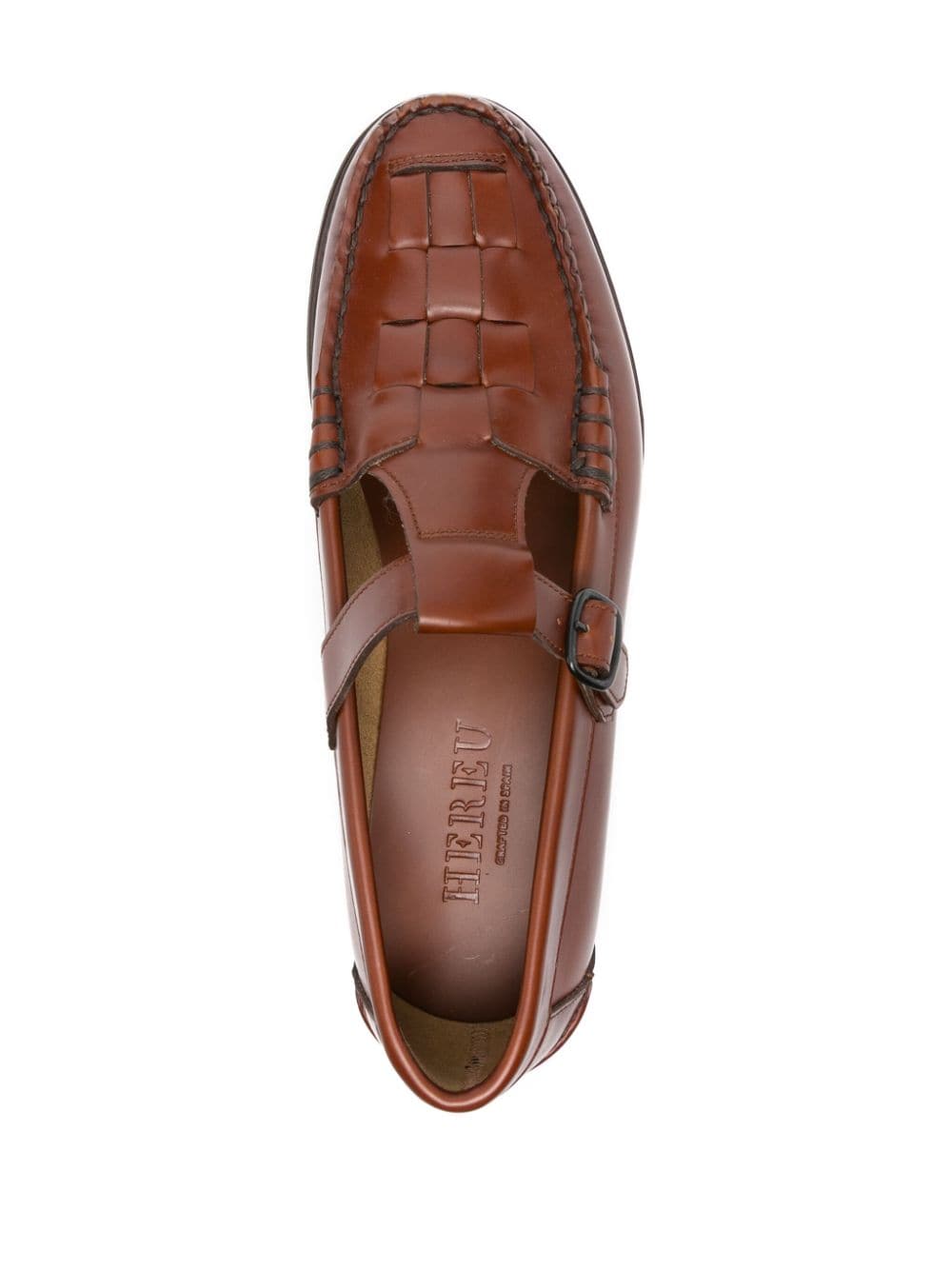 Shop Hereu Soller Leather Moccasins In Brown