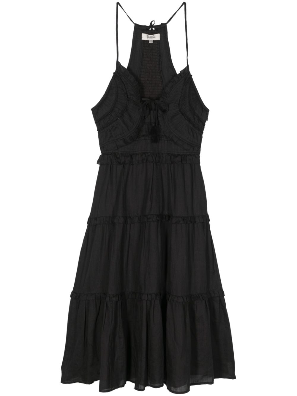 Shop Sea Cole Tiered Midi Dress In Black
