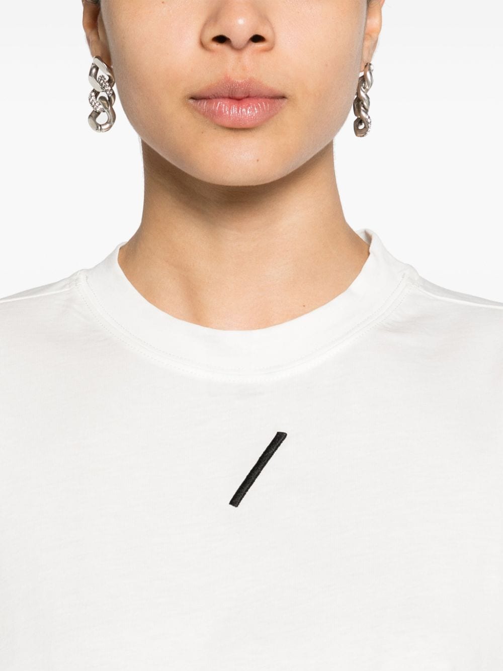 Shop Thom Krom Logo-embroidered Cotton T-shirt In White