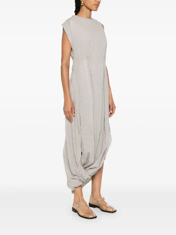 Lauren Manoogian twist detailed Maxi Dress Grey FARFETCH UK