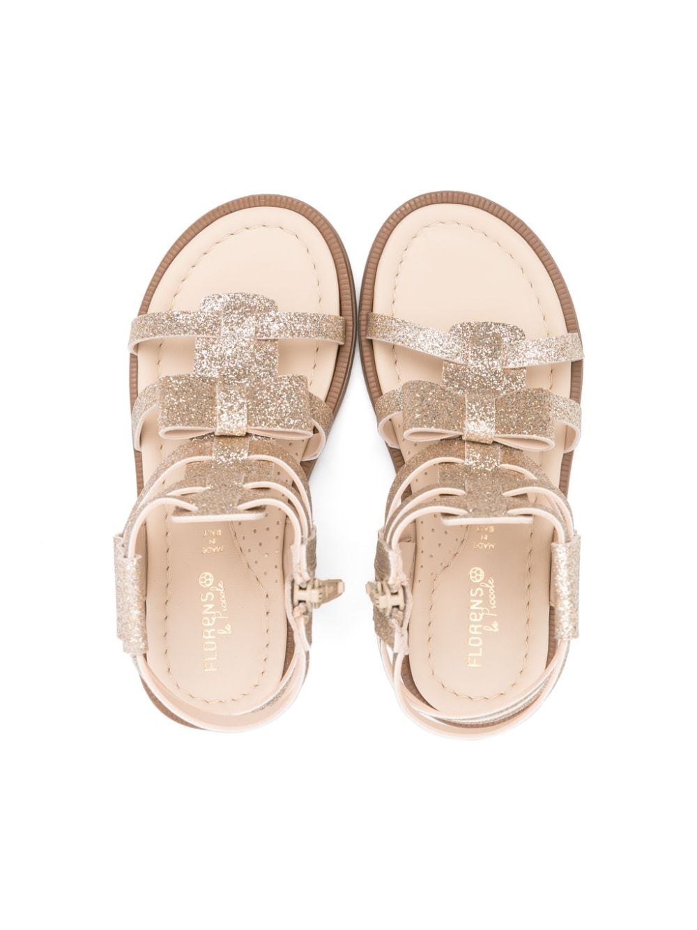 Shop Florens Glitter Ankle Sandals In Gold