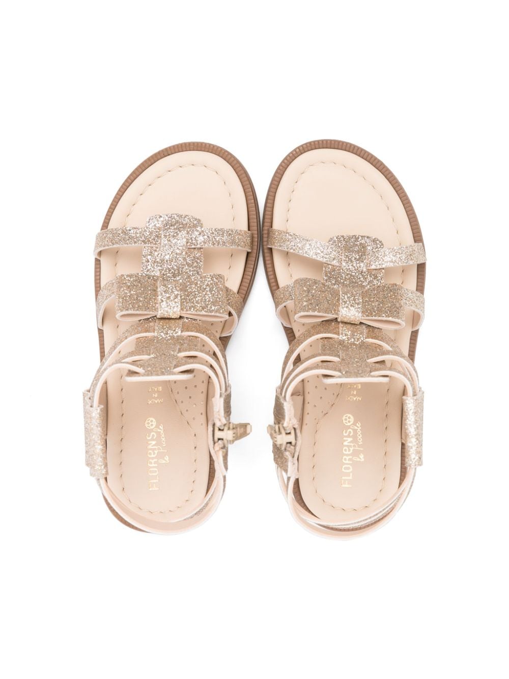 Florens Glitter Ankle Sandals In Gold