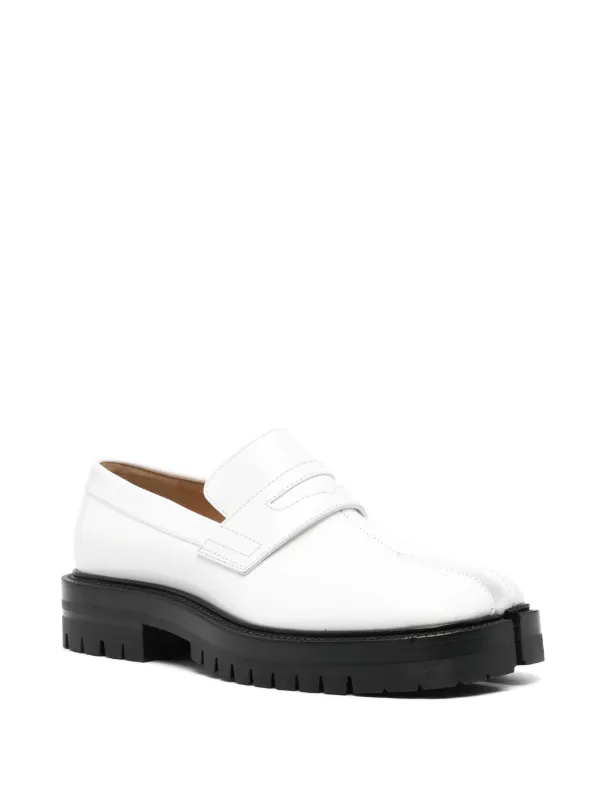 Maison Margiela Tabi Leather Loafers | White | FARFETCH