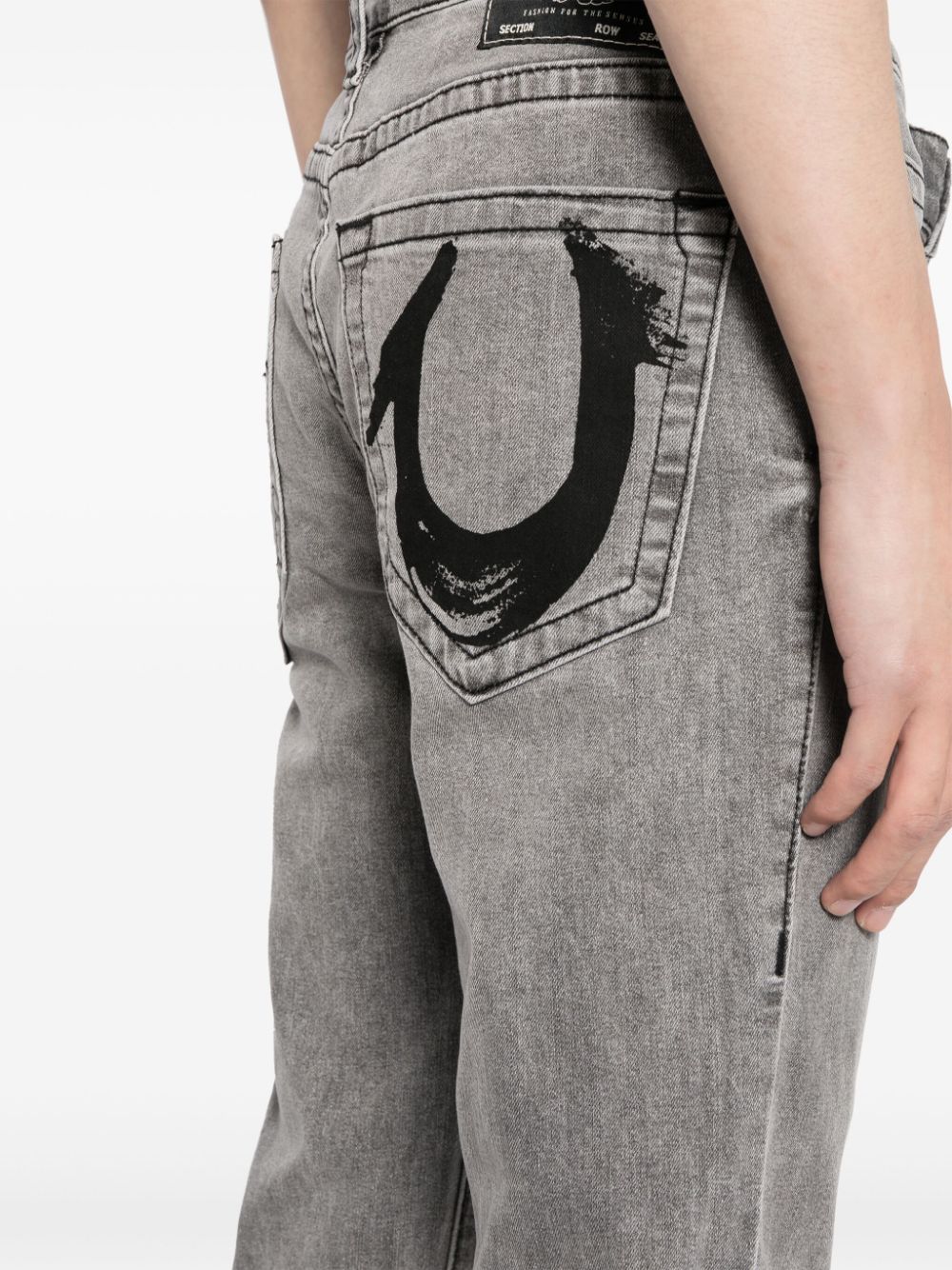 Shop True Religion Rocco Painted Hs Skinny Jeans In Grey