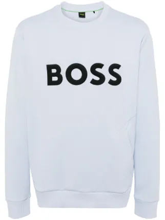 BOSS logo print cotton blend Jumper Farfetch