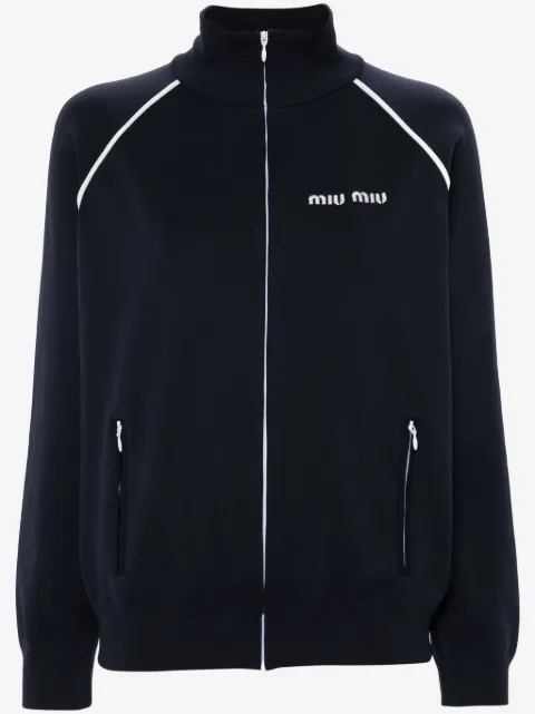 Miu Miu nylon fleece cardigan