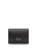 Prada embossed-logo small leather wallet - Black