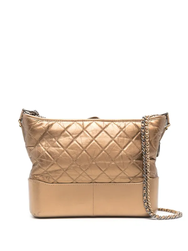 CHANEL Pre-Owned 2018 Medium Gabrielle Crossbody Bag Gold