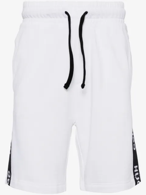HUGO Sporty logo-tape cotton shorts