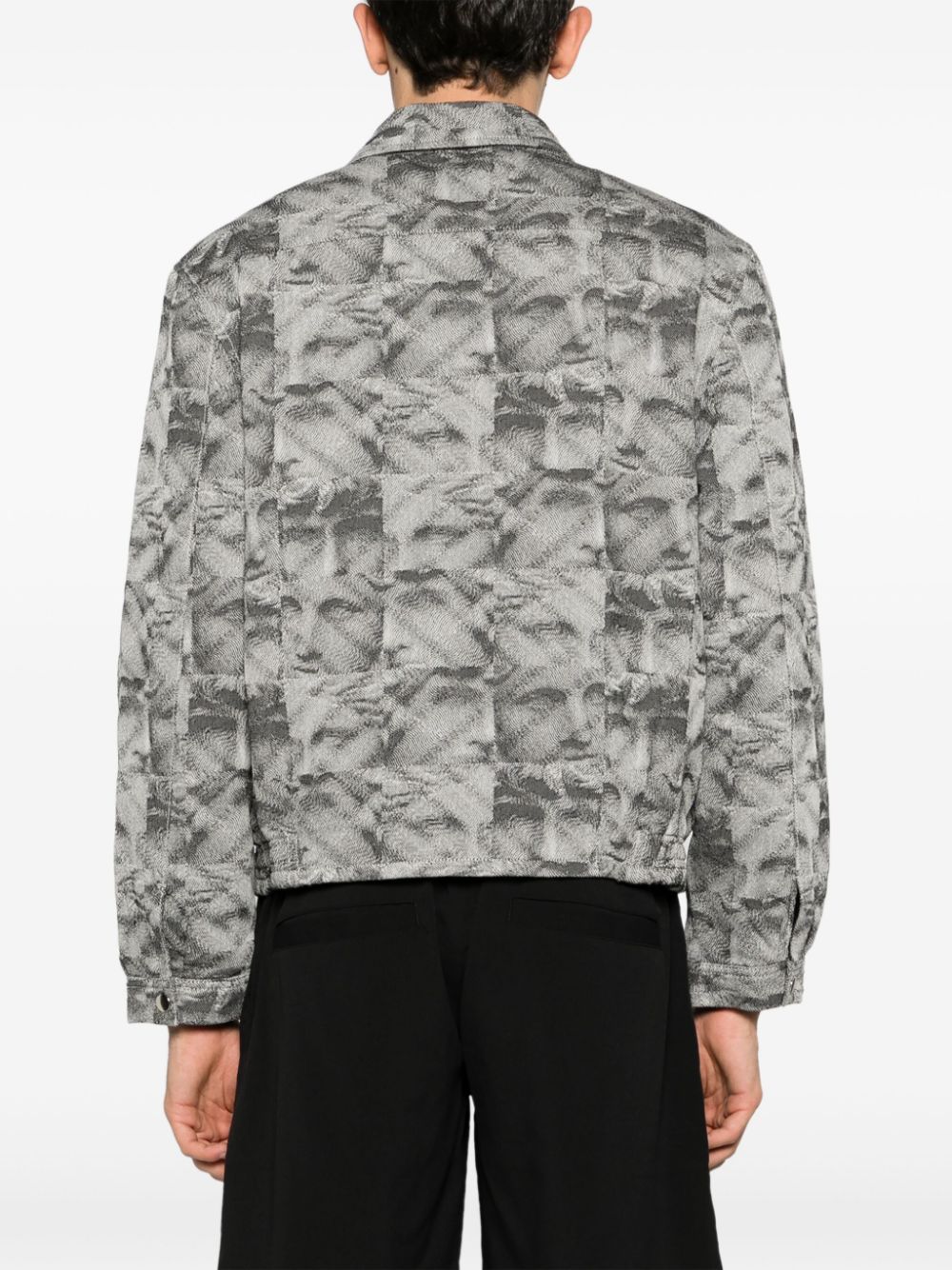 Shop Arte Jeffrey Pattern-jacquard Bomber Jacket In Black