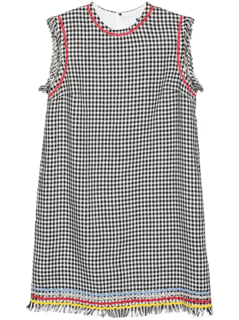 MSGM vestido corto con flecos y motivo de cuadros gingham