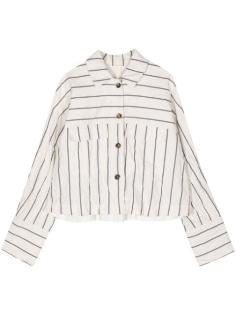 Forme D'expression striped drop-shoulder shirt jacket