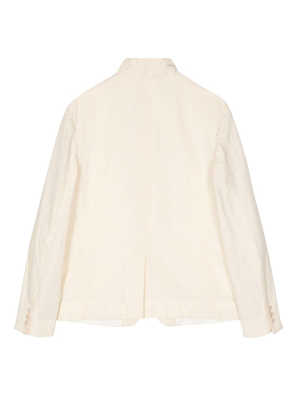 Shop Forme D'expression Crinkled-finish Button-up Shirt Jacket In Neutrals
