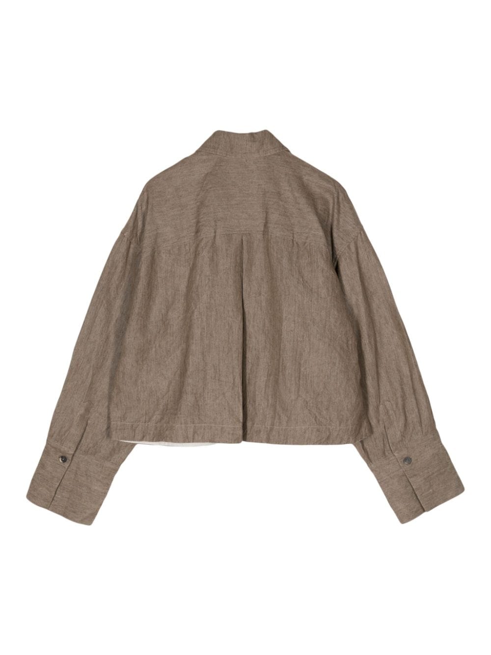Shop Forme D'expression Mélange-effect Drop-shoulder Jacket In Brown