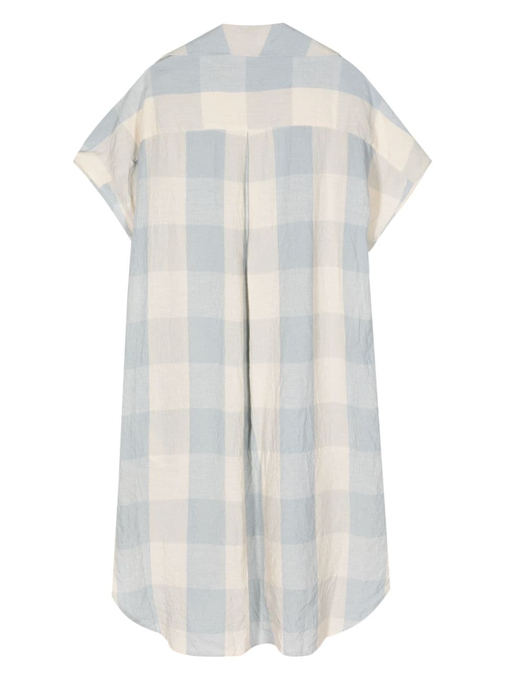 Shop Forme D'expression Checked Linen Tunic Dress In Neutrals