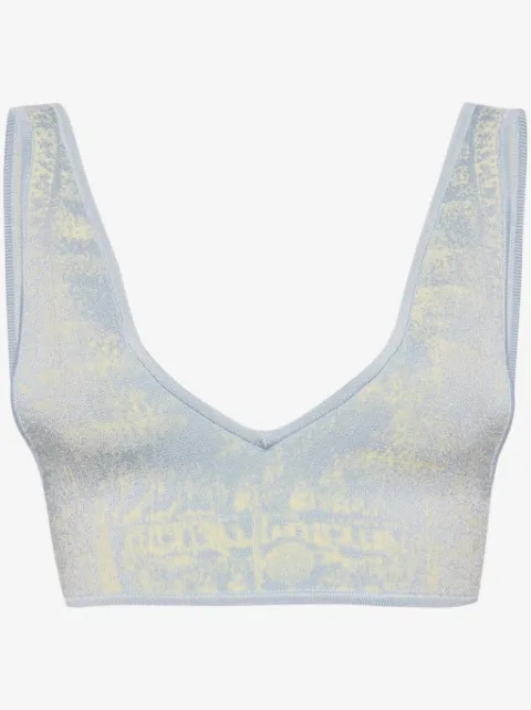PH5 fake denim bra-style top