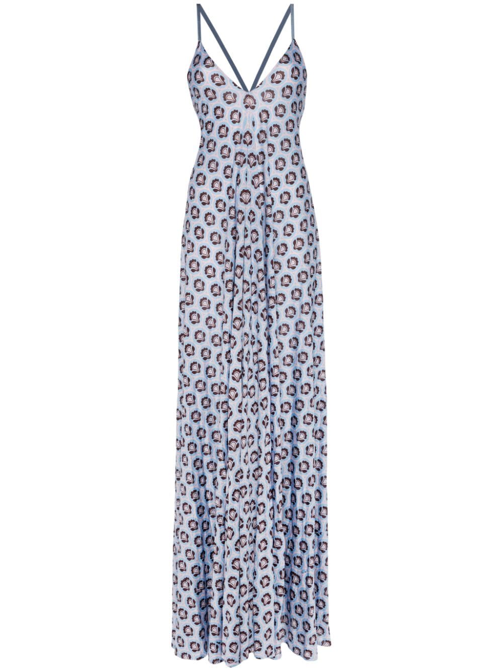 ETRO Maxi-jurk met bloemenprint Blauw