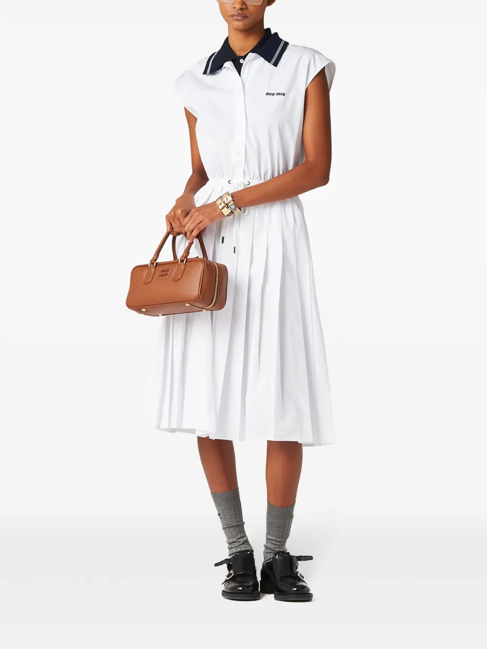 Miu Miu Popeline polojurk - Wit