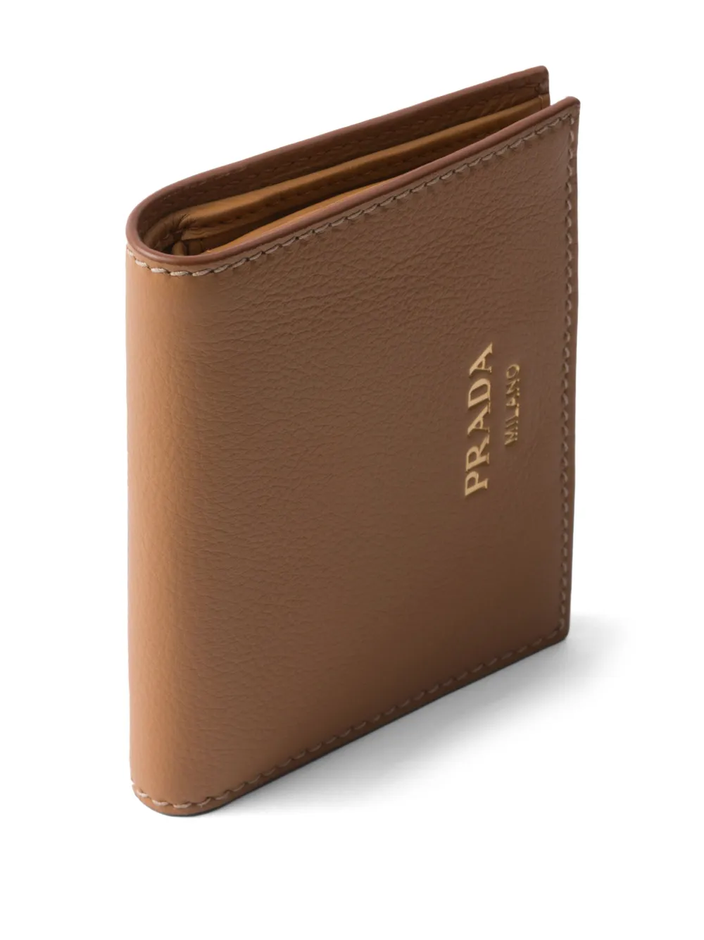 Prada Leren portemonnee Bruin
