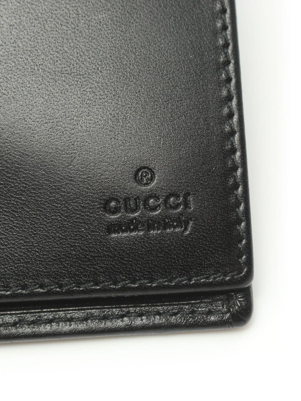 Pre-owned Gucci 2020s Logo-plaque Wallet In Black