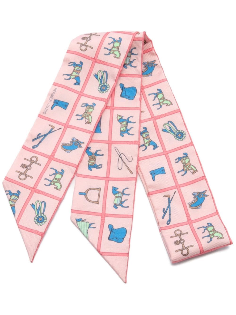 Pre-owned Hermes 2010s Couvertures Et Tenues De Jour Silk Scarf In Pink