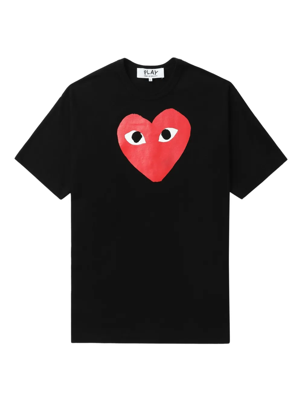 Comme Des Garçons Play Katoenen T-shirt met hart logo Zwart