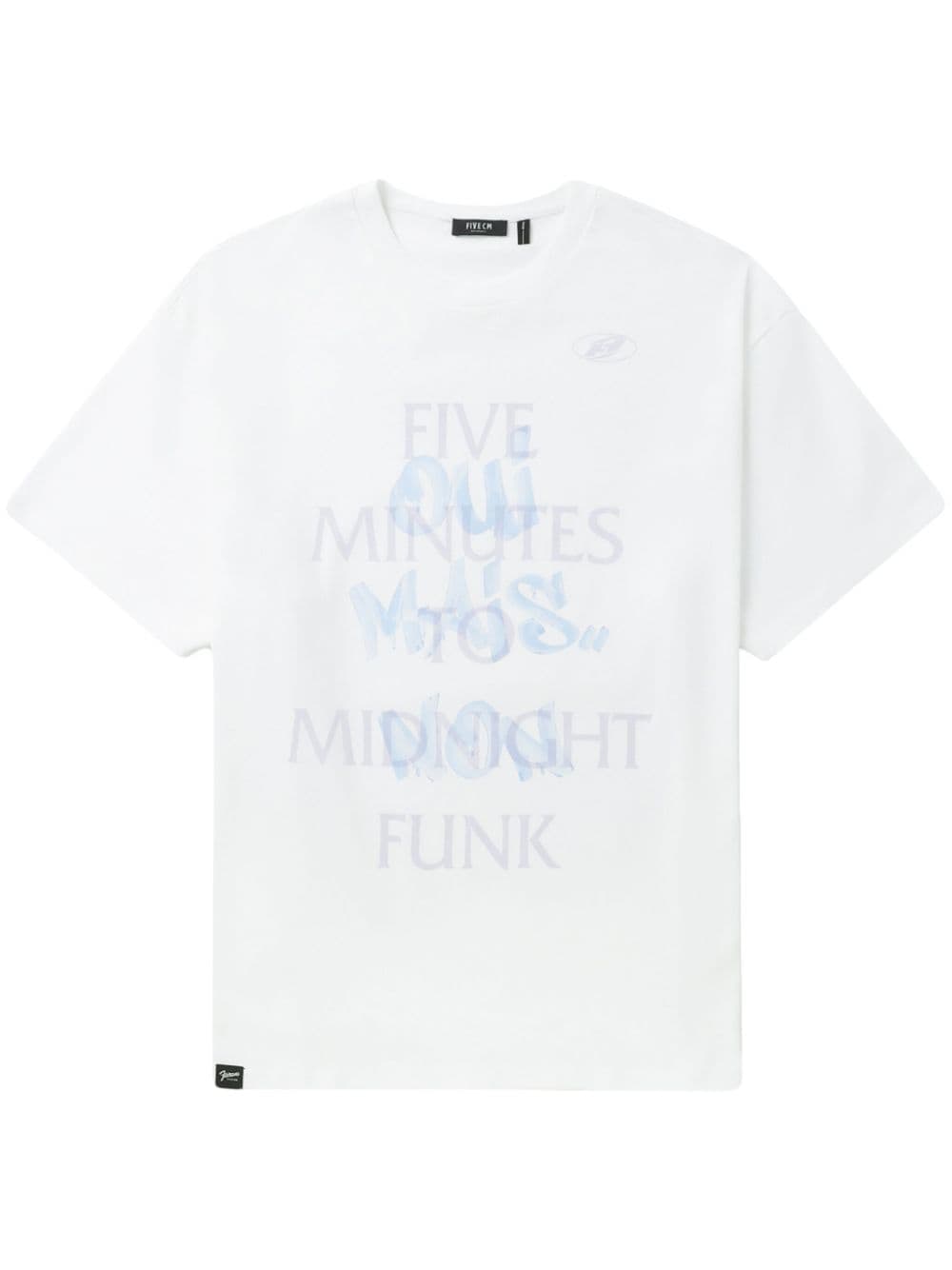 Five Cm Slogan-print Cotton T-shirt In White