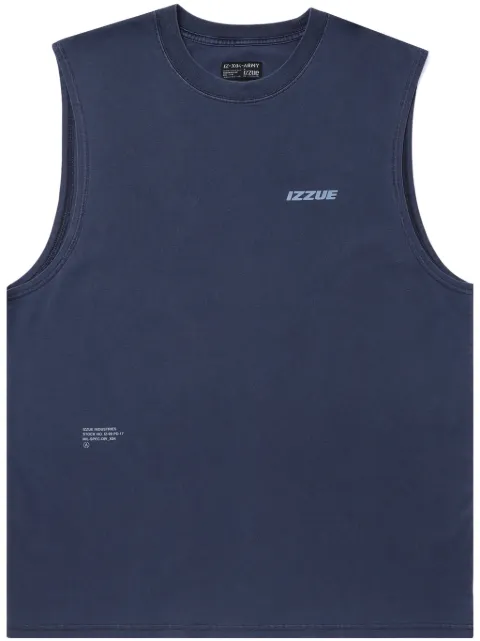 izzue logo-print cotton tank top
