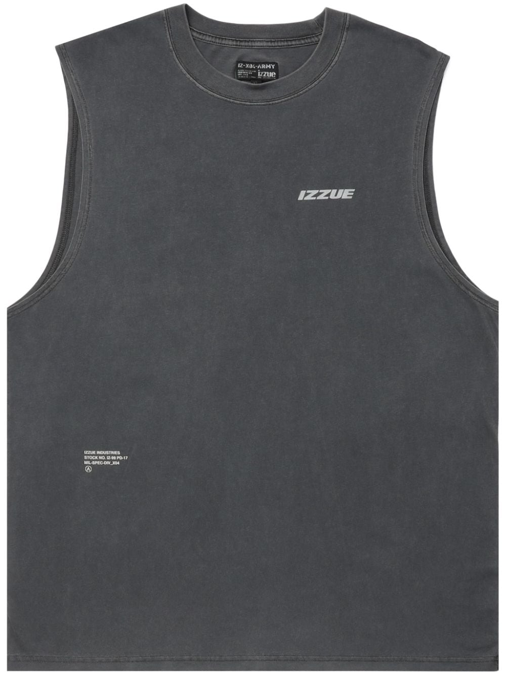 izzue Katoenen tanktop met logoprint Grijs