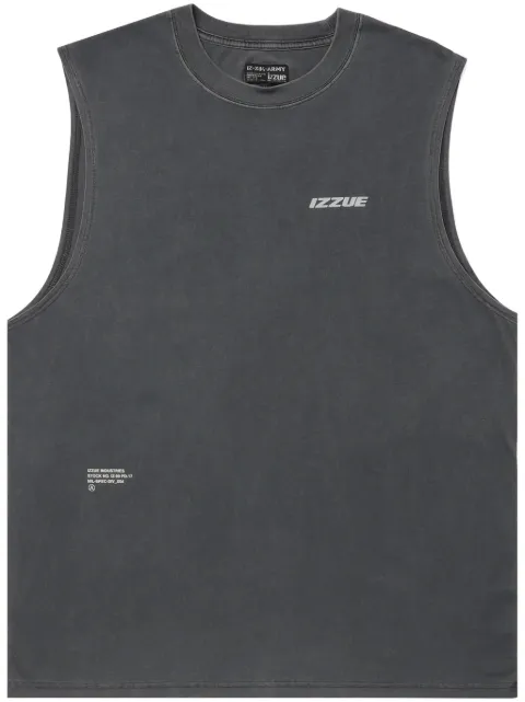 izzue logo-print cotton tank top